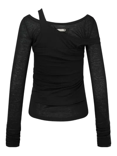 Hache Layered Asymmetric Top In Black