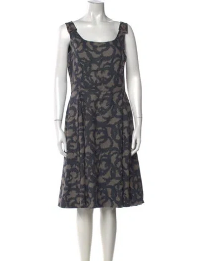 Pre-owned Hache Linen Knee-length Dress In Grey
