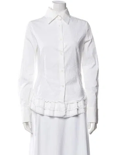 Pre-owned Hache Long Sleeve Blouse In White