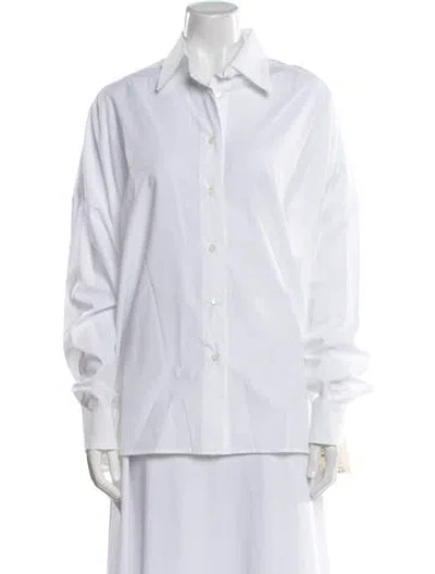 Pre-owned Hache Long Sleeve Button-up Top W/ Tags In White