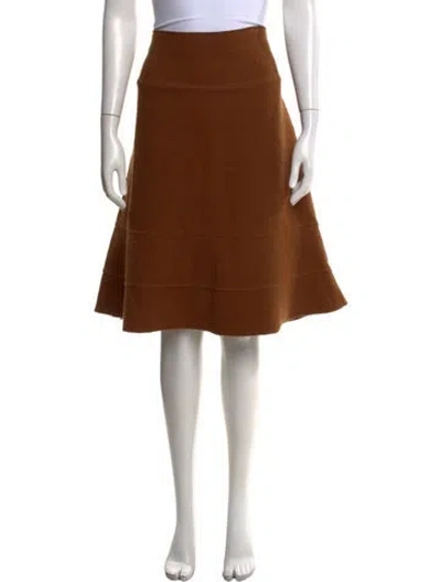 Pre-owned Hache Midi Length Skirt In Brown