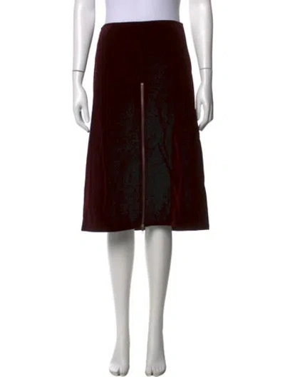 Pre-owned Hache Midi Length Skirt In Burgundy