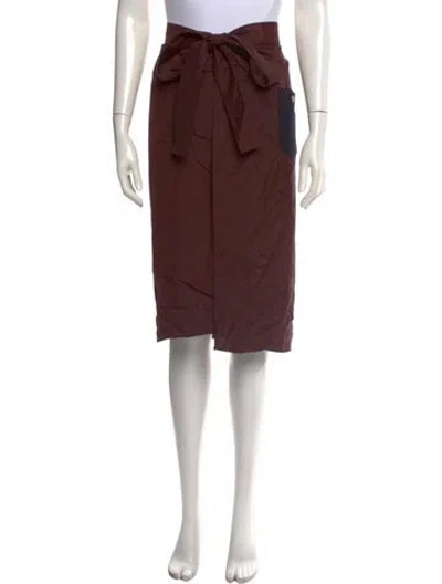 Pre-owned Hache Midi Length Skirt In Burgundy
