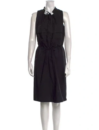 Pre-owned Hache Mock Neck Knee-length Dress In Black