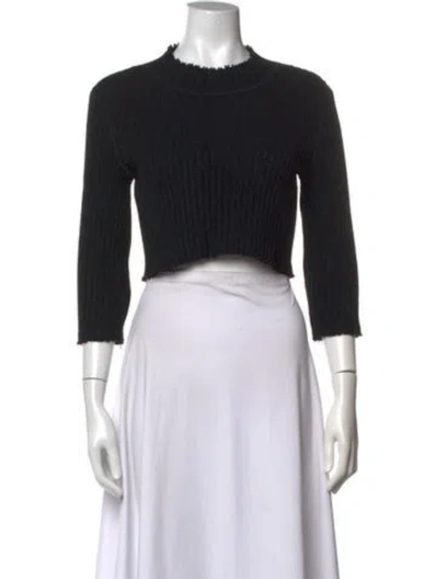 Pre-owned Hache Mock Neck Sweater In Black