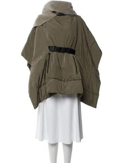 Pre-owned Hache Nylon Fur Jacket W/ Tags In Green