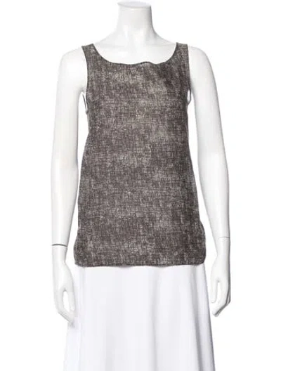 Pre-owned Hache Patterned Scoop Neck Top In Gray