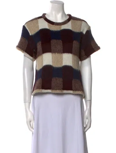 Pre-owned Hache Plaid Print Crew Neck Sweater In Multi