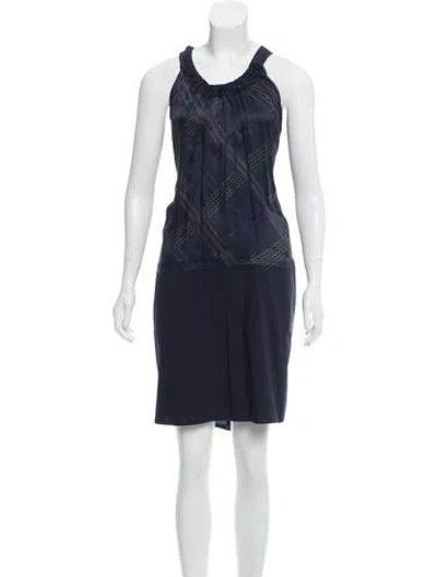 Pre-owned Hache Printed Knee-length Dress In Blue