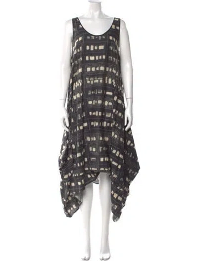 Pre-owned Hache Printed Midi Length Dress In Gray