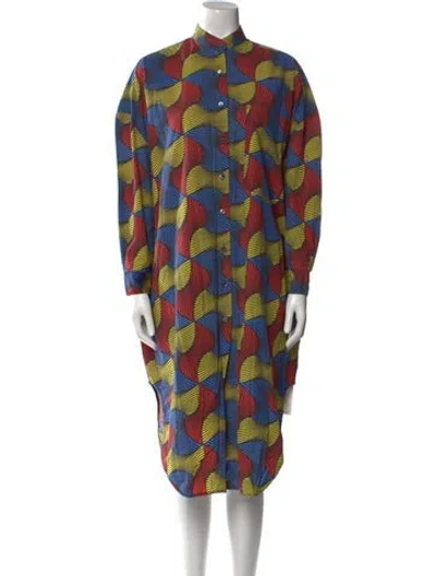 Pre-owned Hache Printed Midi Length Dress In Red