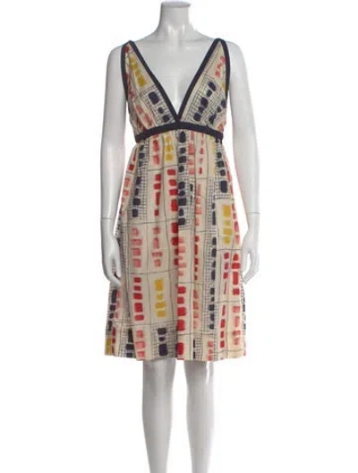 Pre-owned Hache Printed Mini Dress In Neutral