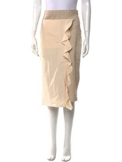 Pre-owned Hache Ruffle Embellishment Knee-length Skirt In Neutral