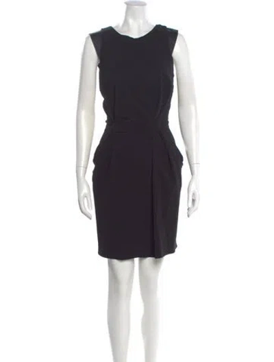 Pre-owned Hache Scoop Neck Knee-length Dress In Black
