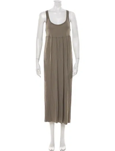 Pre-owned Hache Scoop Neck Long Dress In Green