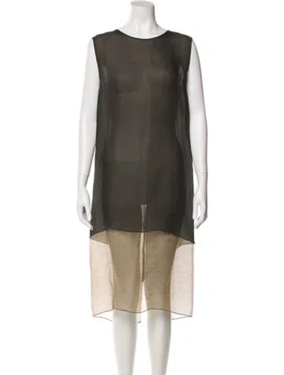 Pre-owned Hache Scoop Neck Midi Length Dress In Brown