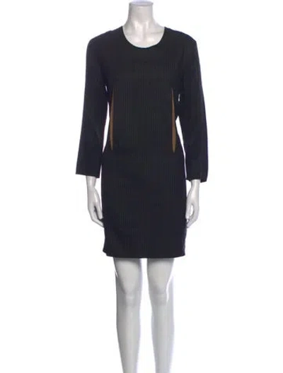 Pre-owned Hache Scoop Neck Mini Dress In Gray