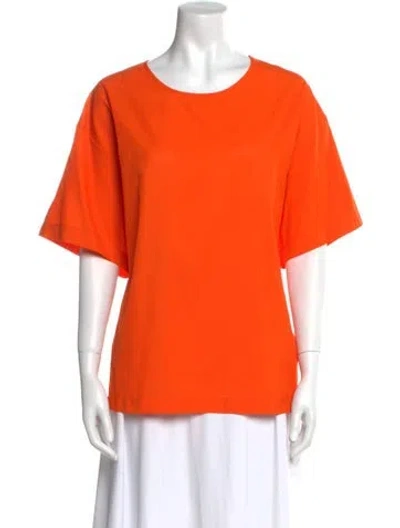 Pre-owned Hache Scoop Neck Short Sleeve T-shirt In Orange