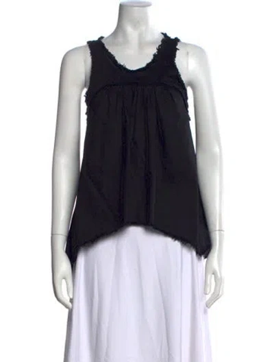 Pre-owned Hache Scoop Neck Sleeveless Top In Black