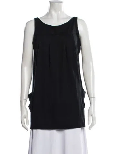 Pre-owned Hache Scoop Neck Sleeveless Top In Black