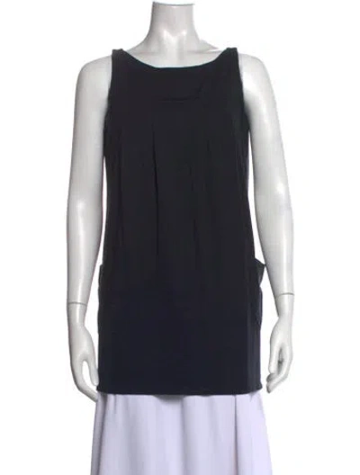 Pre-owned Hache Scoop Neck Sleeveless Top In Black