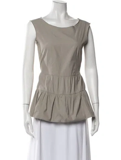 Pre-owned Hache Scoop Neck Sleeveless Top In Neutrals