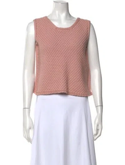 Pre-owned Hache Scoop Neck Sleeveless Top In Pink