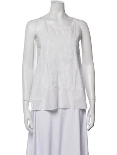 Pre-owned Hache Scoop Neck Sleeveless Top In White