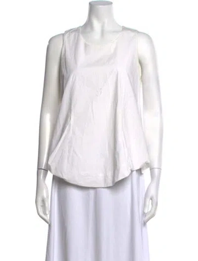 Pre-owned Hache Scoop Neck Sleeveless Top In White