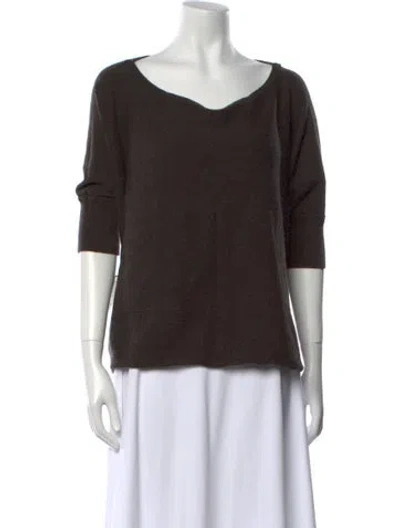 Pre-owned Hache Scoop Neck Sweater W/ Tags In Brown