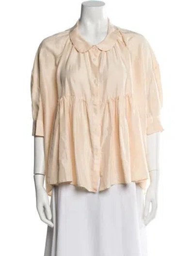 Pre-owned Hache Short Sleeve Blouse In Neutral