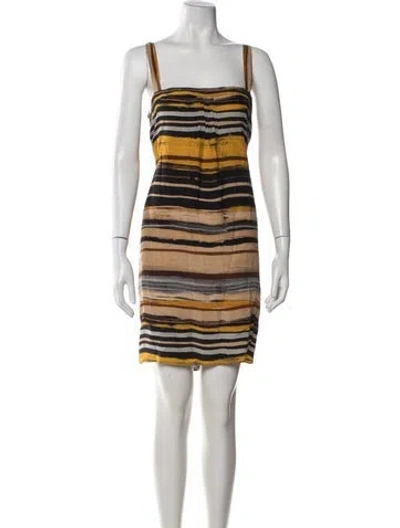 Pre-owned Hache Silk Mini Dress In Multicolor
