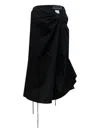 Hache Strap Pulled Asymmetric Skirt In Black