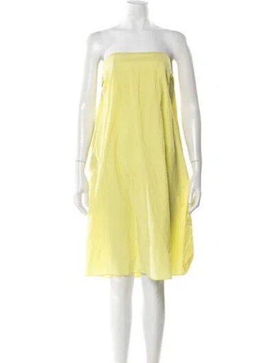 Pre-owned Hache Strapless Mini Dress In Yellow