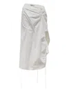Hache Straps-detailing Draped Asymmetric Skirt In White