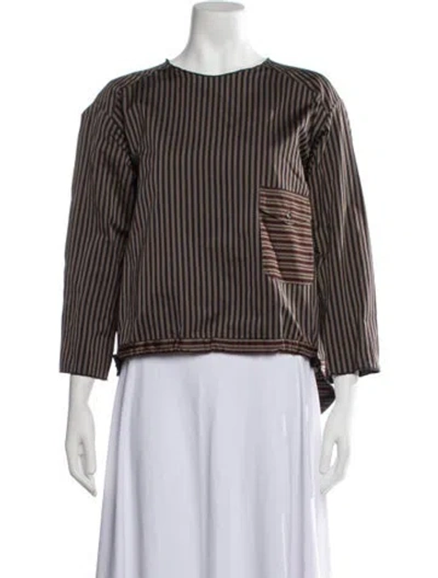 Pre-owned Hache Striped Crew Neck Top In Blue