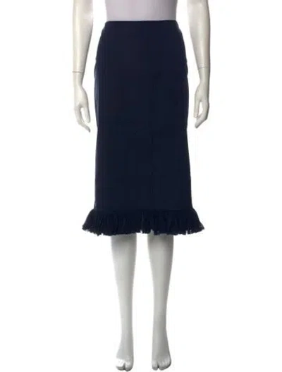 Pre-owned Hache Striped Midi Length Skirt In Black