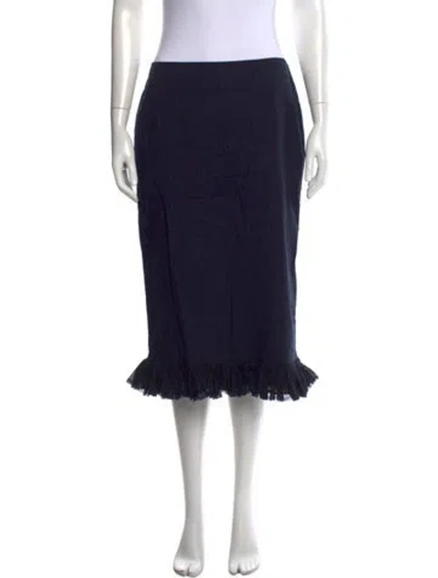 Pre-owned Hache Striped Midi Length Skirt W/ Tags In Blue