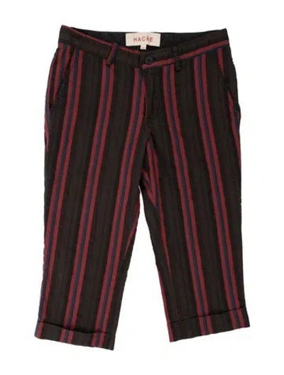 Pre-owned Hache Striped Straight Leg Pants In Black