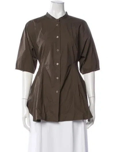 Pre-owned Hache Three-quarter Sleeve Blouse In Brown