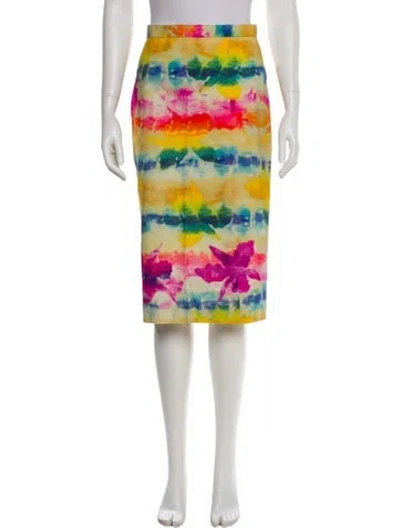 Pre-owned Hache Tie-dye Print Knee-length Skirt In White