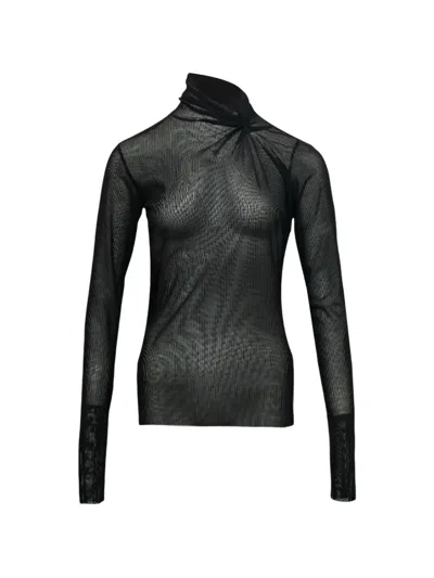 Hache Twist-neck Top In Black