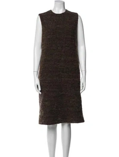 Pre-owned Hache Virgin Wool Knee-length Dress In Brown