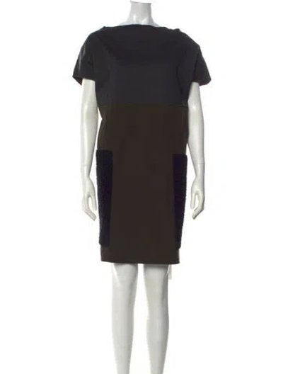 Pre-owned Hache Virgin Wool Knee-length Dress In Green