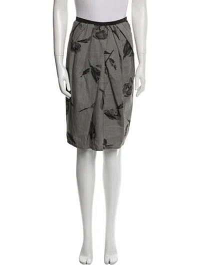 Pre-owned Hache Virgin Wool Knee-length Skirt In Gray