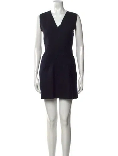 Pre-owned Hache Virgin Wool Mini Dress In Black
