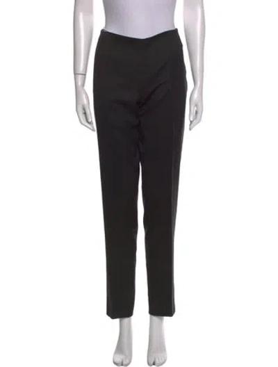 Pre-owned Hache Virgin Wool Straight Leg Pants In Black