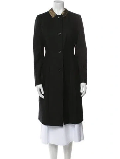 Pre-owned Hache Virgin Wool Trench Coat In Black