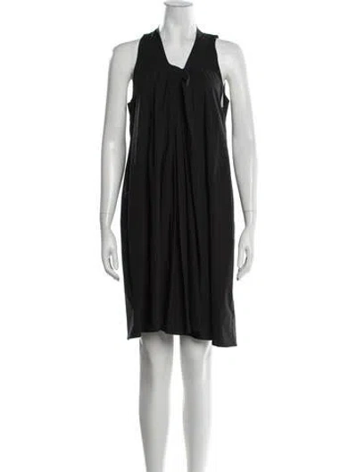 Pre-owned Hache V-neck Knee-length Dress In Black