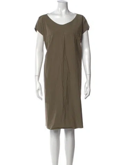 Pre-owned Hache V-neck Knee-length Dress In Green